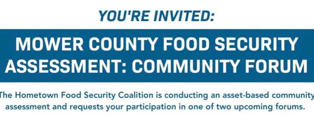 Community Forum: Mower County Food Security Assessment – Nov 3, Nov 5